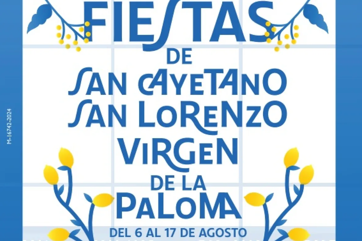 Cartel de las fiestas de San Cayetano, San Lorenzo y la Virgen de la Paloma